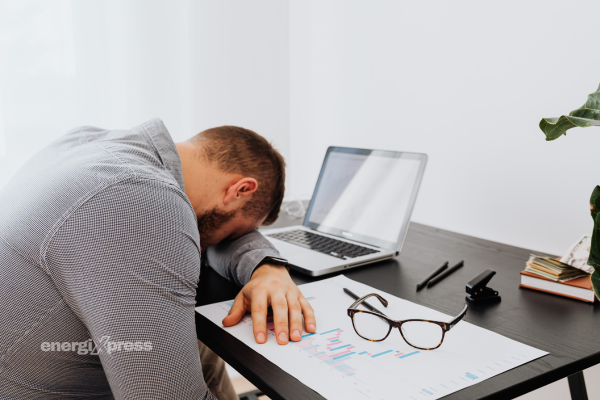 sedentary man with low energy