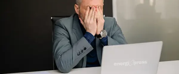 Blood flow declines after 40 - A tired man with his hand on his face